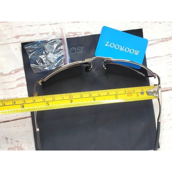 Blue Tinted Polarized Lens Gold Tone Booroot Stylish Sunglasses With Case - Picture 12 of 13